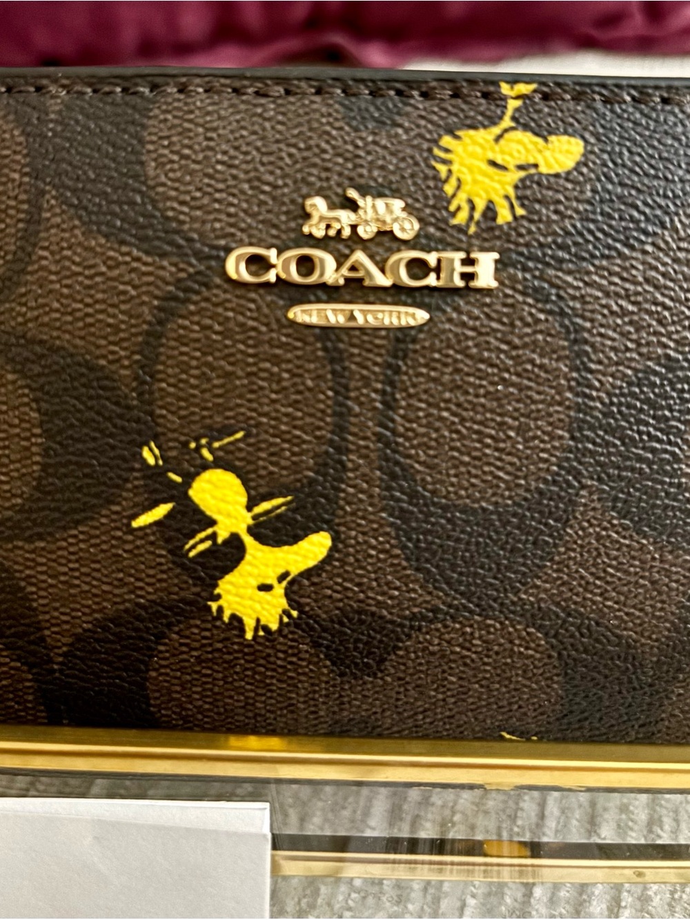 Coach X Peanuts Snap Wallet in Signature Canvas With Woodstock - Picture 2 of 8